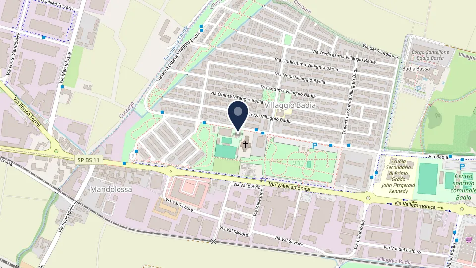 Mappa: sede di Perle Montessori Brescia in Via Prima 83, Villaggio Badia, Brescia